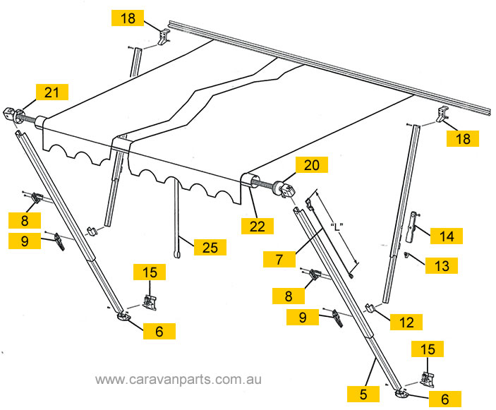 Caravansplus Spare Parts Diagram Carefree Spirit Fiesta Awnings Carefree Awning Rv Maintenance Diagram